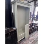 Neptune Furniture: A calico painted open bookcase, width 112cm, depth 43cm, height 209cm