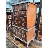 A small reproduction mahogany chest, width 41cm, depth 29cm, height 76cm