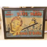 A framed film poster 'A song is born', starring Danny Kaye