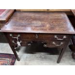 A George III oak lowboy, width 79cm, depth 48cm, height 72cm