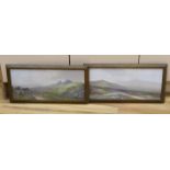 Reginald Daniel Sherrin (1891-1971), pair of gouaches, Moorland landscapes, signed, 23 x 54cm