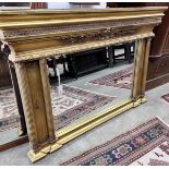 A Victorian style gilt frame overmantel mirror, width 137cm, height 92cm