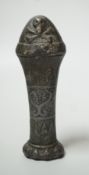 A carved stone knife handle, possibly South American, 14cm