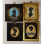 Four framed 19th century silhouettes