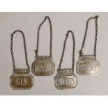 A set of four modern silver wine labels, John Harvey & Sons Ltd, London, 1961/2, 43mm.