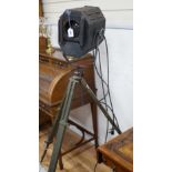 A metal spotlight on tripod, 149cm high