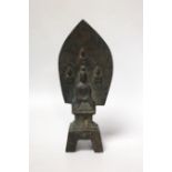 A Chinese bronze Bodhisattva group, Tang or later, 20cm