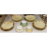 A Royal Worcester blush ivory part dessert set and a harlequin set of lustre tea wares