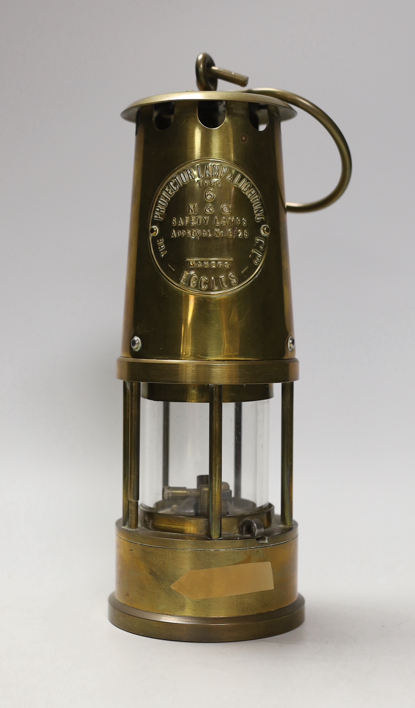 An Eccles brass miner's lamp