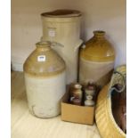 A Victorian stoneware filter - "The Berkefield Filter", two earthenware jars and a collection of