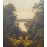 J. Lewis c.1900, oil on canvas, View of the Thames near Richmond, signed, 59 x 52cm