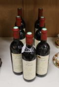 Seven bottles of Chateau Clarke, Baron Edmond de Rothschild, Listrac Medoc 1994 and 1992