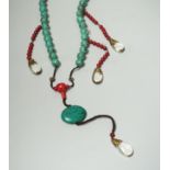 A Chinese turquoise beads court style necklace