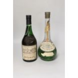 A bottle of Creme de menthe and a bottle of Delamain cognac (2)