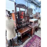 A late Victorian brass mounted mahogany hallstand, width 98cm, depth 39cm, height 194cm