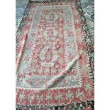A flat weave Kilim rug, woven with lozenges in colours, approx. 320 x 160cm