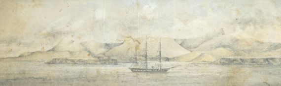 19th century English School, two watercolours, 'View of shipping moored at Pantelleria, March 27