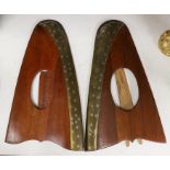 An unusual pair of ex-aviation propeller photo frames, 23cm wide