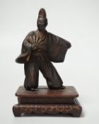 Miyao Saku. A Japanese Meiji bronze figure, 14cm