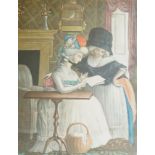 Sayer and Bennett Publ. 1782, three coloured mezzotints, 'The Private Correspondence or Betty in the