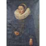 After Rubens, oil on canvas, Portrait of a lady, inscribed verso, 98 x 70cm