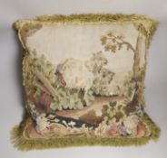 An 18th century tapestry cushion