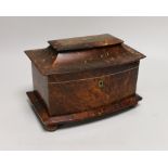 A late 19th century tortoiseshell tea caddy, 22.5cm wide Ivory submission reference: DBY9LD5Z