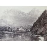 Frances Frith (1822-1898), nine black and white photographs, Lake Lowentz with the Mythen Peaks,