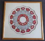 A large early 20th century Chinese silk embroidered collar, made with fourteen decorative and