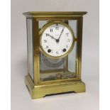 A Seth Thomas four glass mantel clock with mercury pendulum, 25cm