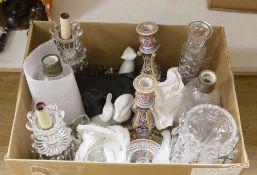 A quantity of various glass lustres, shades etc