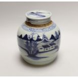 A 19th century Chinese blue and white ginger jar, 18cm