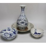 A group of blue and white Chinese ceramics