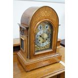 A late Victorian marquetry inlaid rosewood chiming bracket clock, height 45cm