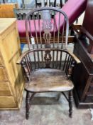 A 19th century ash, beech and elm Windsor chair, width 57cm