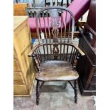 A 19th century ash, beech and elm Windsor chair, width 57cm