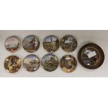 Nine assorted Victorian pot lids