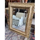 An early 20th century rectangular gilt framed wall mirror width 80cm height 100cm.