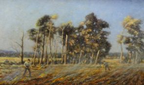 George Cattermole FRSA, oil on board, 'Goring Gap near Worthing', signed with label verso, 32 x