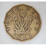 A George VI threepence 1949