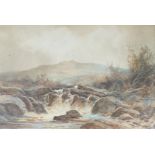 Rubens Southey (1881-1933), watercolour, Moorland falls, signed, 26 x 38cm