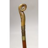 A horn-handed sword stick