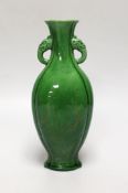 A Chinese green glaze Hu vase, 19cm