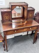 An Edwardian marquetry inlaid mahogany bonheur du jour, in the manner of Edwards & Roberts, width