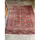 A Bokhara red ground rug, 150 x 118cm