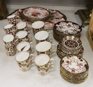 A collection of Royal Crown Derby tea and coffee wares to include a tray