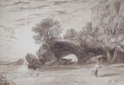 AfterJ.M.W. Turner, ink and watercolour, Glaucus and Scylla, 18 x 26cm
