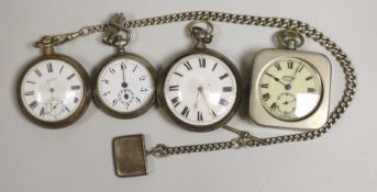 A Georgian silver pair cased keywind verge pocket watch, by Dan Chapman, Hythe, two other pocket