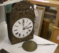 A late 18th century French clock, dial and movement only