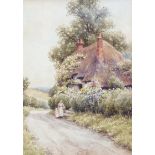 William Carter (1863-1939), watercolour, 'A Sussex cottage', signed, 20 x 14cm